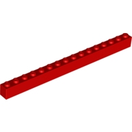 Lego kostka (kostička) 1x16, červená (246521)